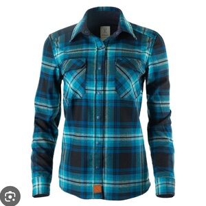 Kitsbow Wool Icon Flannel,  Women’s small (fits like XS), Blue